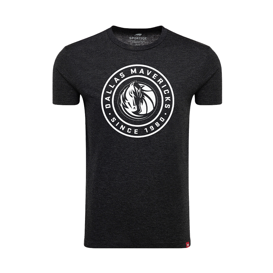 DALLAS MAVERICKS SPORTIQE HEATHER BLACK HORSEHEAD SHORT SLEEVE TEE