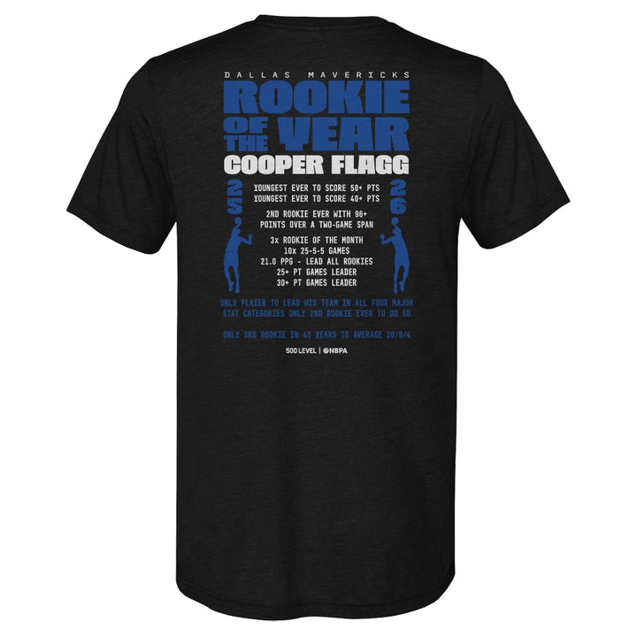 DALLAS MAVERICKS COOPER FLAGG ROOKIE OF THE YEAR CHAIN TEE