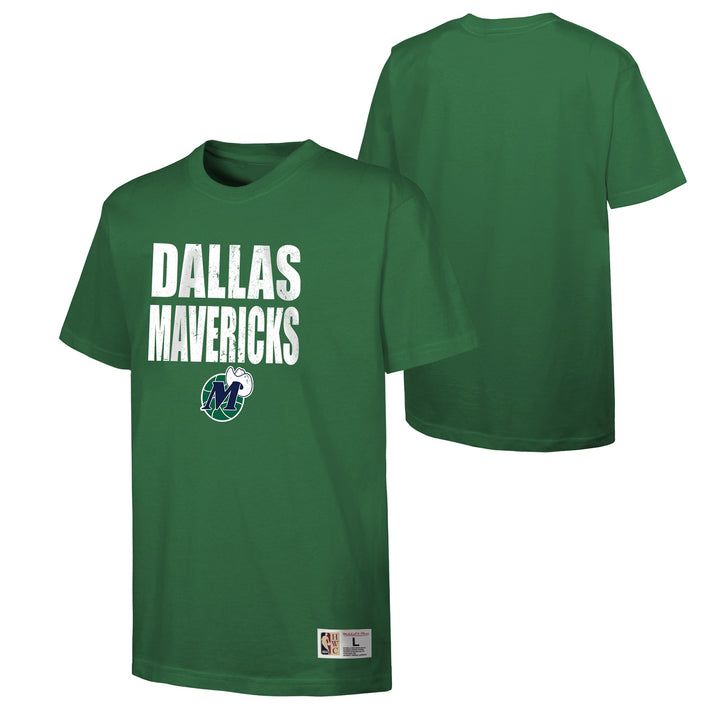 DALLAS MAVERICKS MITCHELL & NESS OUTERSTUFF YOUTH GREEN M-HAT TEE