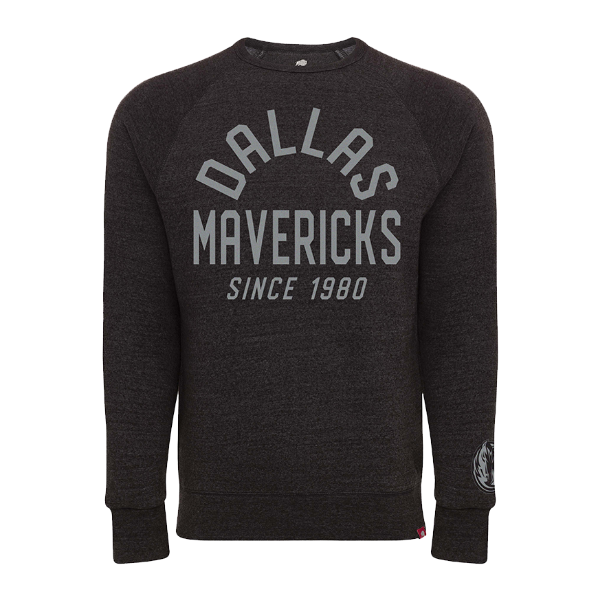 DALLAS MAVERICKS SPORTIQE HEATHER BLACK 1980 CREWNECK