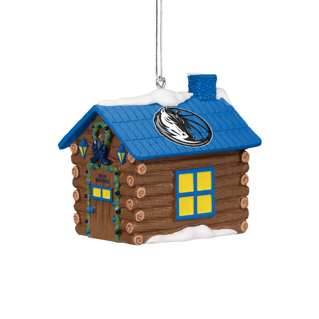 DALLAS MAVERICKS FOREVER COLLECTIBLES CHRISTMAS CABIN ORNAMENT