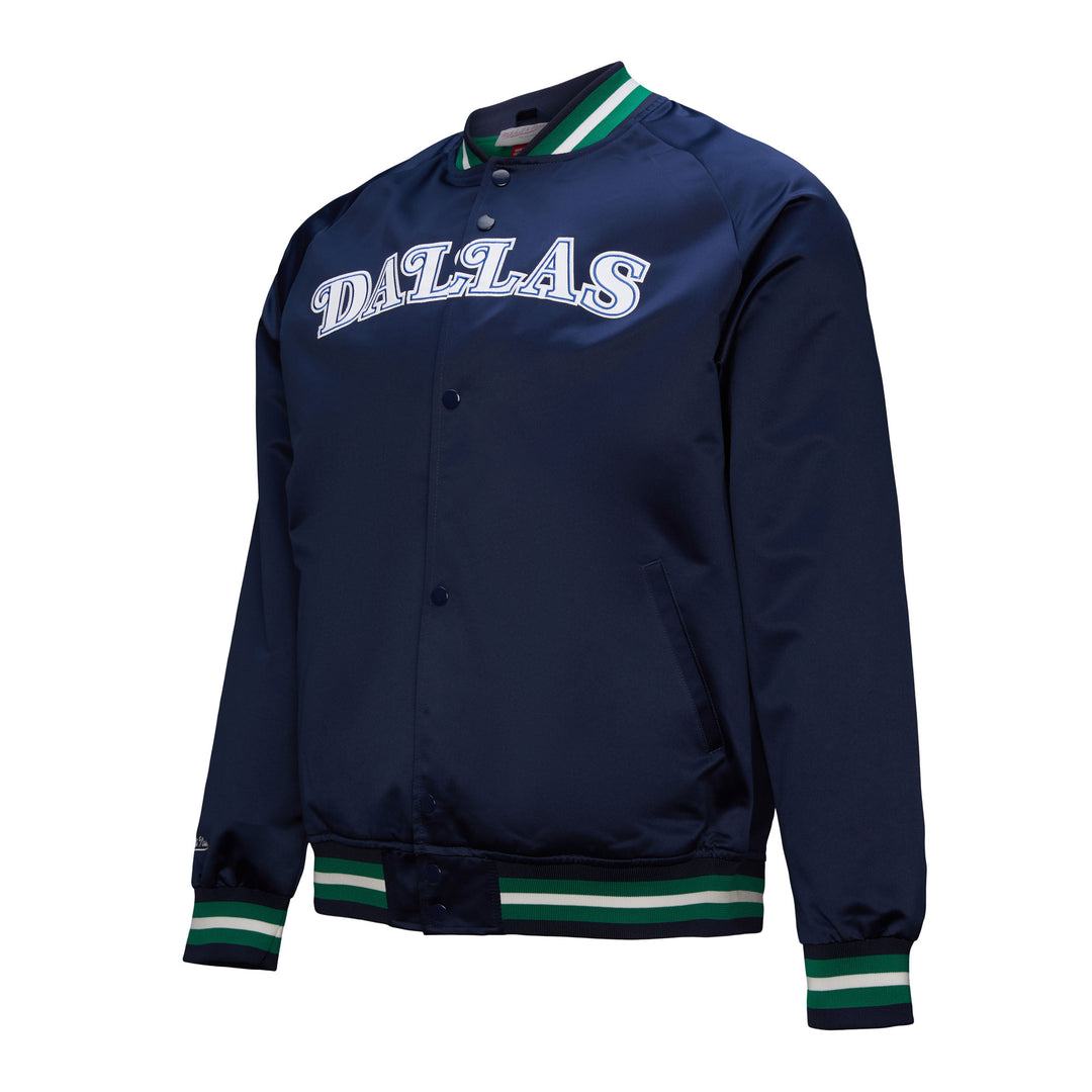 DALLAS MAVERICKS MITCHELL & NESS NAVY VINTAGE SATIN JACKET