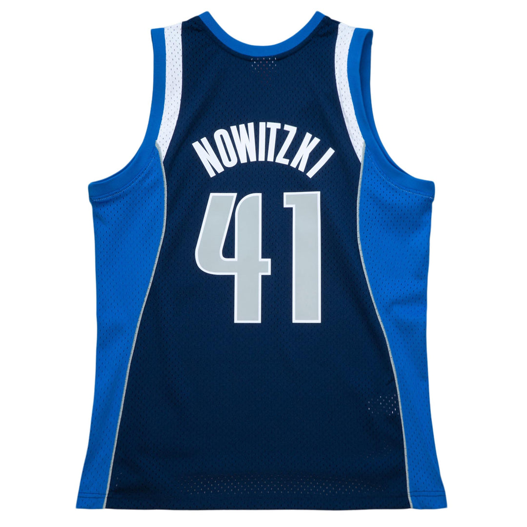 DIRK NOWITZKI DALLAS MAVERICKS MITCHELL & NESS NAVY SWINGMAN JERSEY