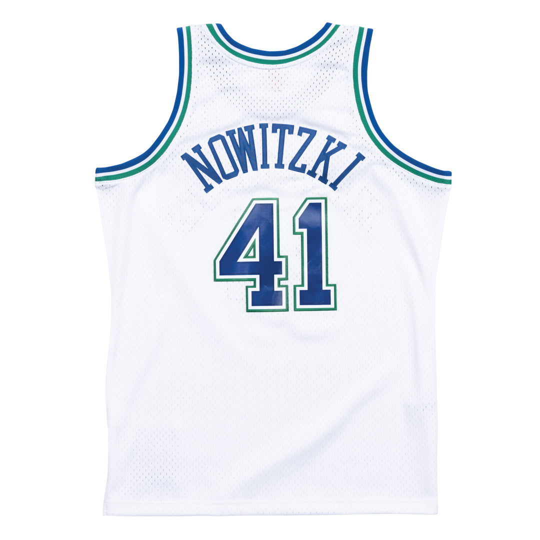 DIRK NOWITZKI DALLAS MAVERICKS MITCHELL & NESS WHITE HARDWOOD CLASSIC SWINGMAN JERSEY