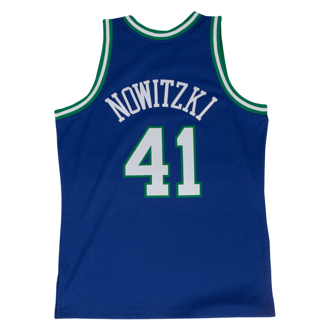 DALLAS MAVERICKS MITCHELL & NESS DIRK NOWITZKI ROYAL BLUE SWINGMAN JERSEY