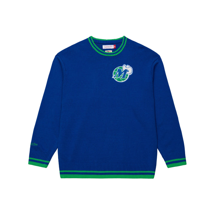 DALLAS MAVERICKS MITCHELL & NESS 45TH ANNIVERSARY HARDWOOD CLASSIC THROW SWEATER
