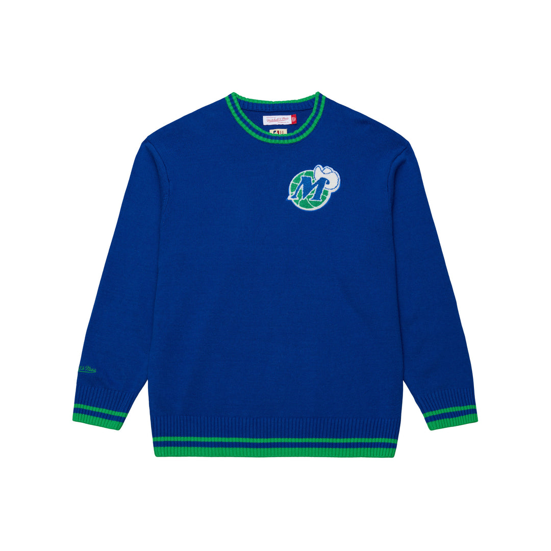 DALLAS MAVERICKS MITCHELL & NESS 45TH ANNIVERSARY HARDWOOD CLASSIC THROW SWEATER