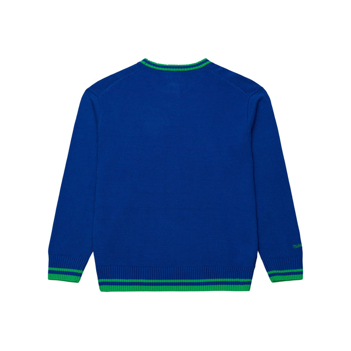 DALLAS MAVERICKS MITCHELL & NESS 45TH ANNIVERSARY HARDWOOD CLASSIC THROW SWEATER