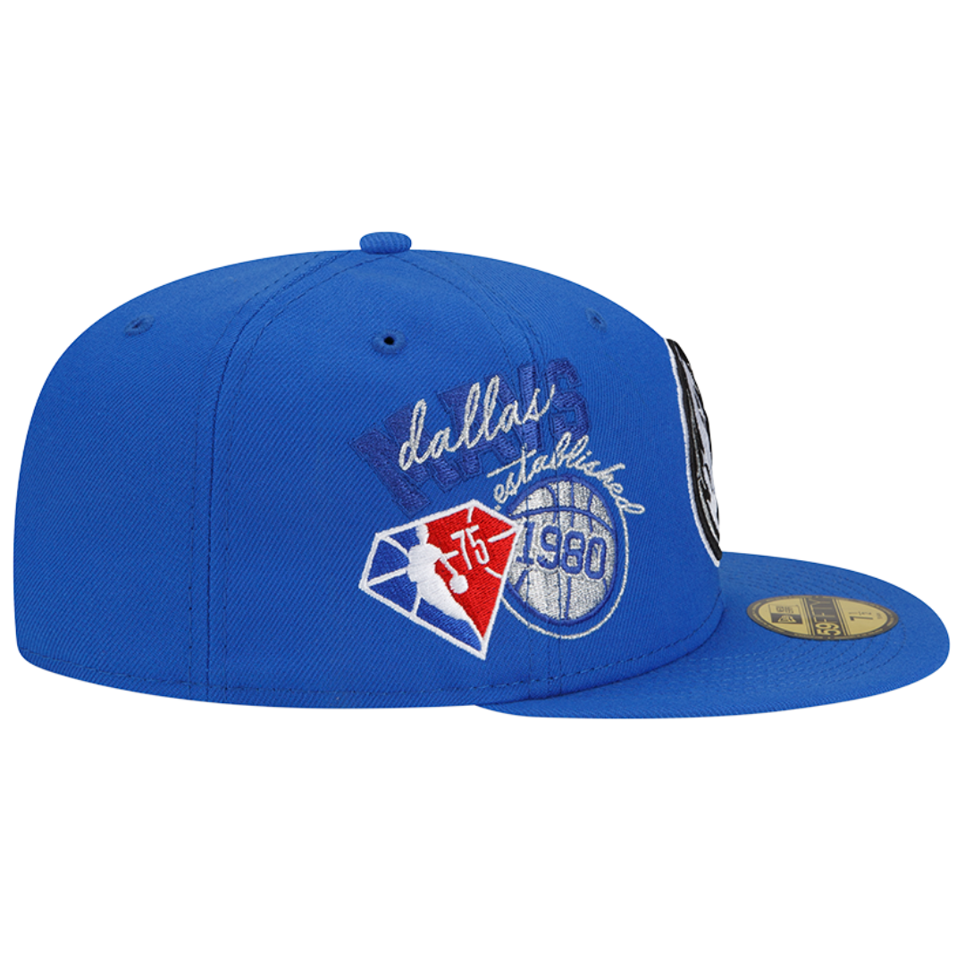 DALLAS MAVERICKS NEW ERA 5950 BACK HALF ROYAL FITTED CAP