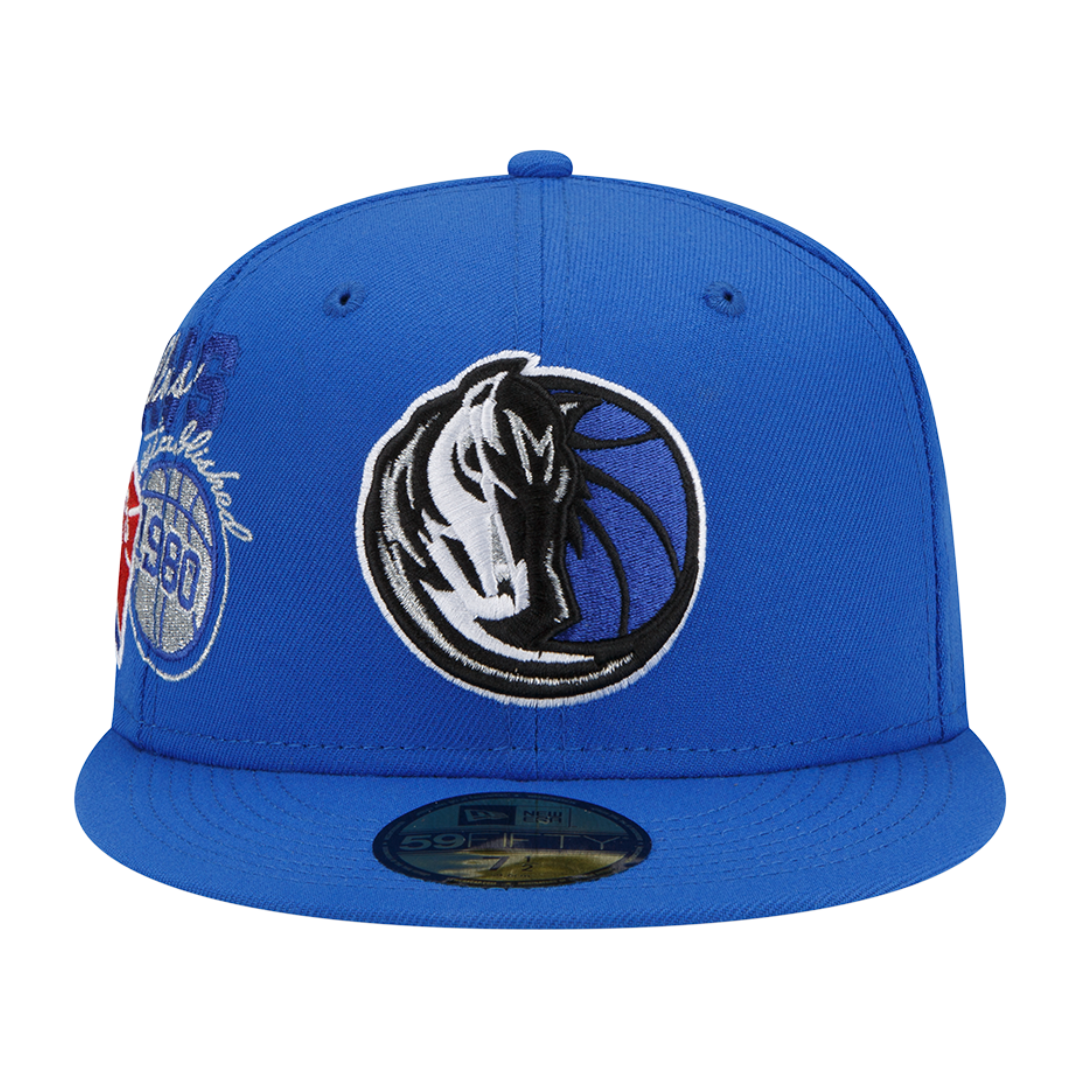 DALLAS MAVERICKS NEW ERA 5950 BACK HALF ROYAL FITTED CAP