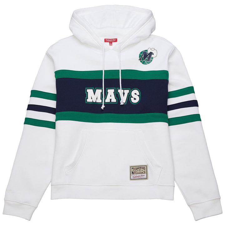 DALLAS MAVERICKS MITCHELL & NESS WOMENS WHITE M-HAT CROPPED HOODIE