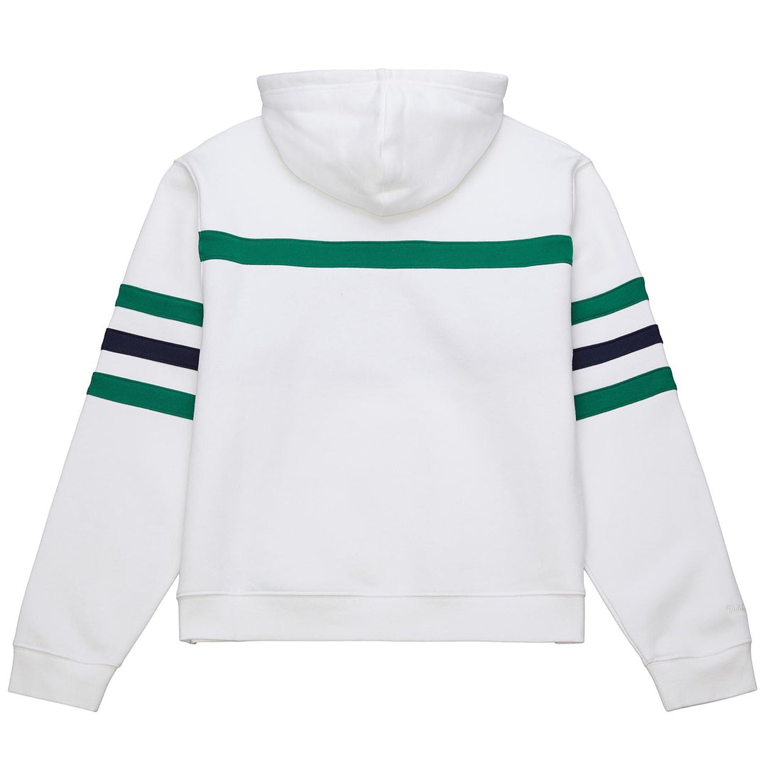 DALLAS MAVERICKS MITCHELL & NESS WOMENS WHITE M-HAT CROPPED HOODIE