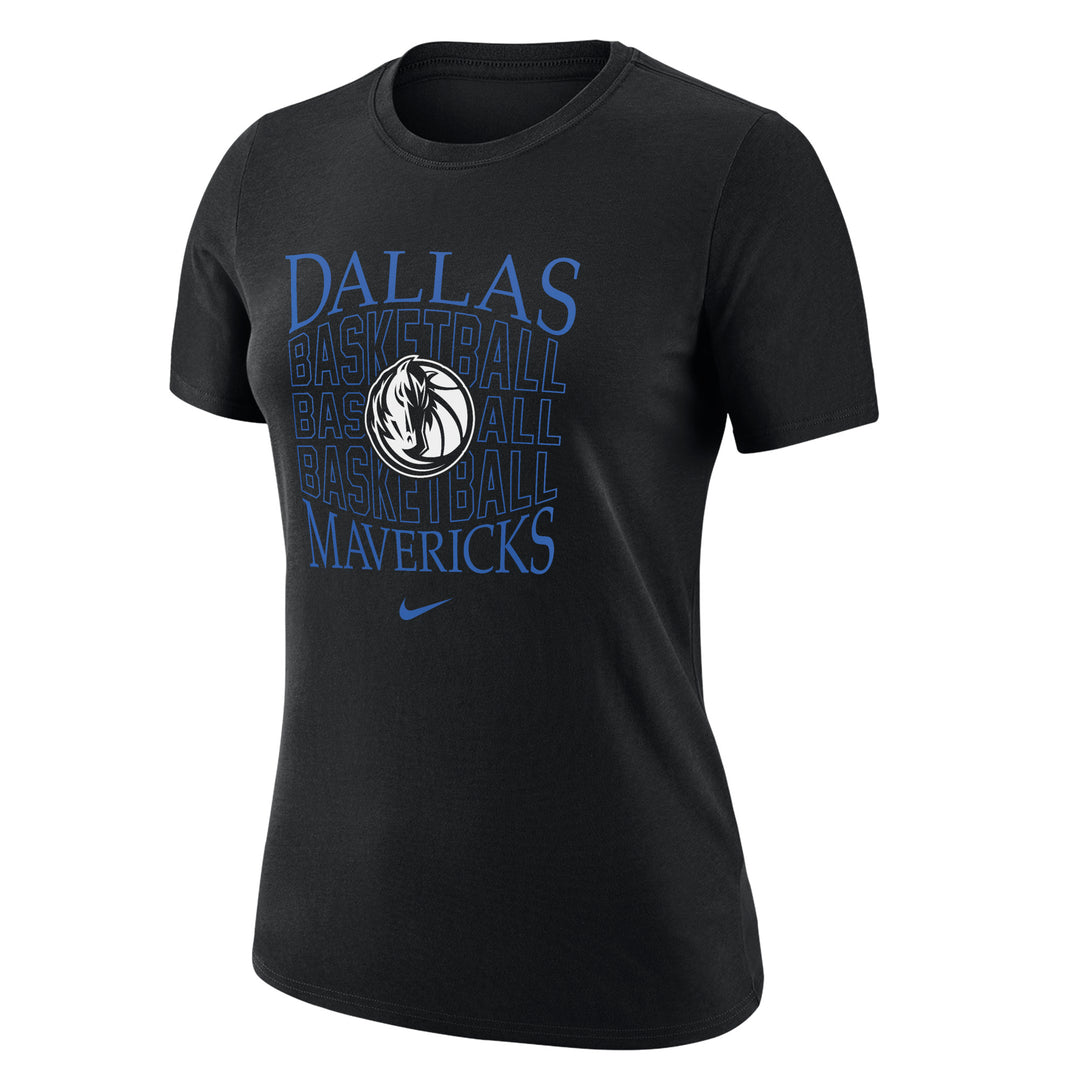 DALLAS MAVERICKS NIKE WOMEN'S BLACK SHORT SLEEVE TEE
