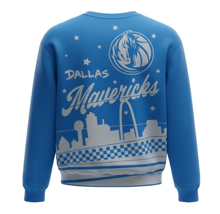 DALLAS MAVERICKS WILD COLLECTIVE SKYLINE CARDIGAN SWEATER