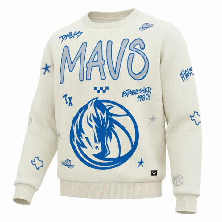 DALLAS MAVERICKS WILD COLLECTIVE JAQUARD CREWNECK
