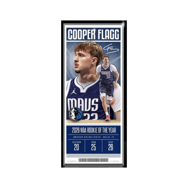 DALLAS MAVERICKS HIGHLAND MINT COOPER FLAGG ACRYLIC 3D TICKET