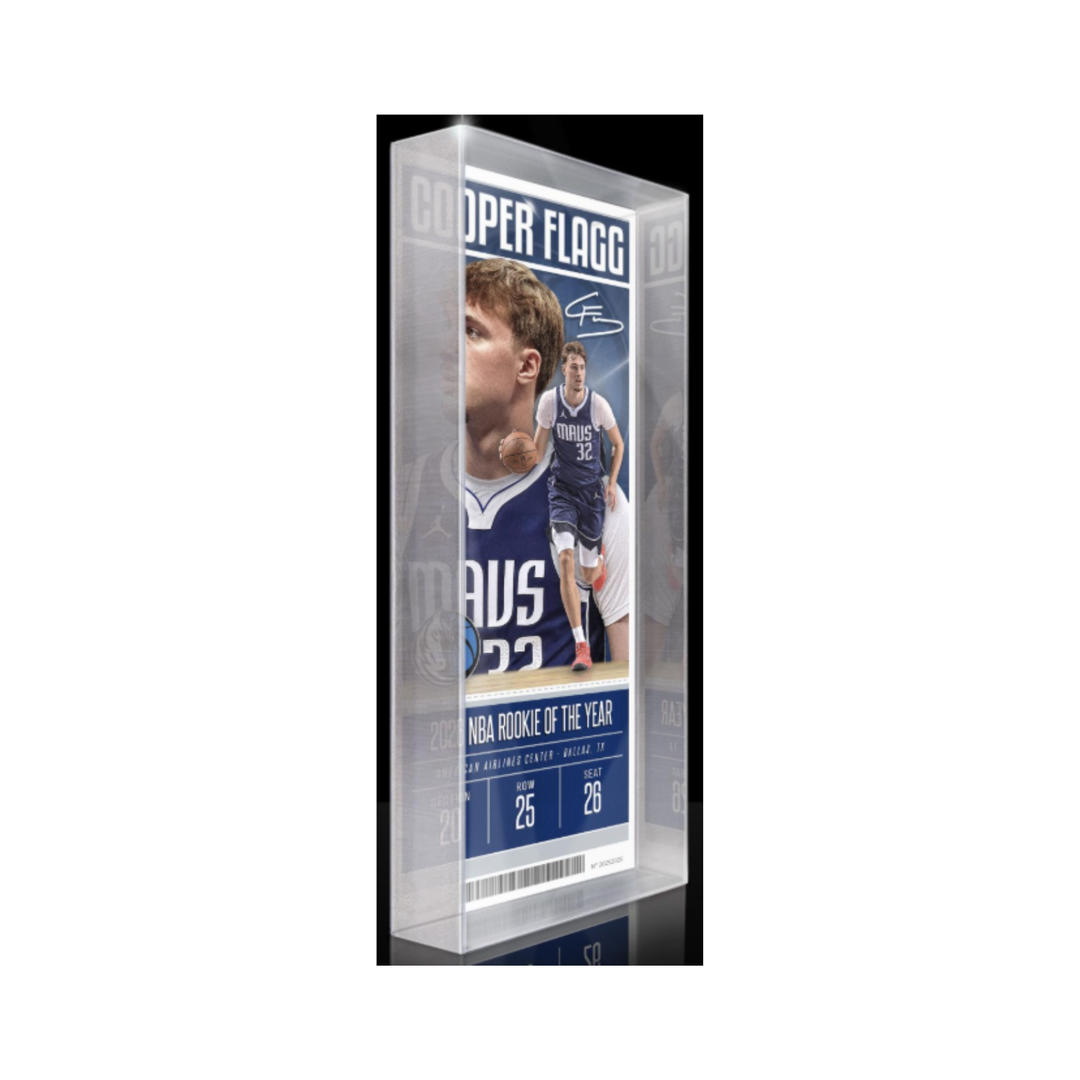 DALLAS MAVERICKS HIGHLAND MINT COOPER FLAGG ACRYLIC 3D TICKET