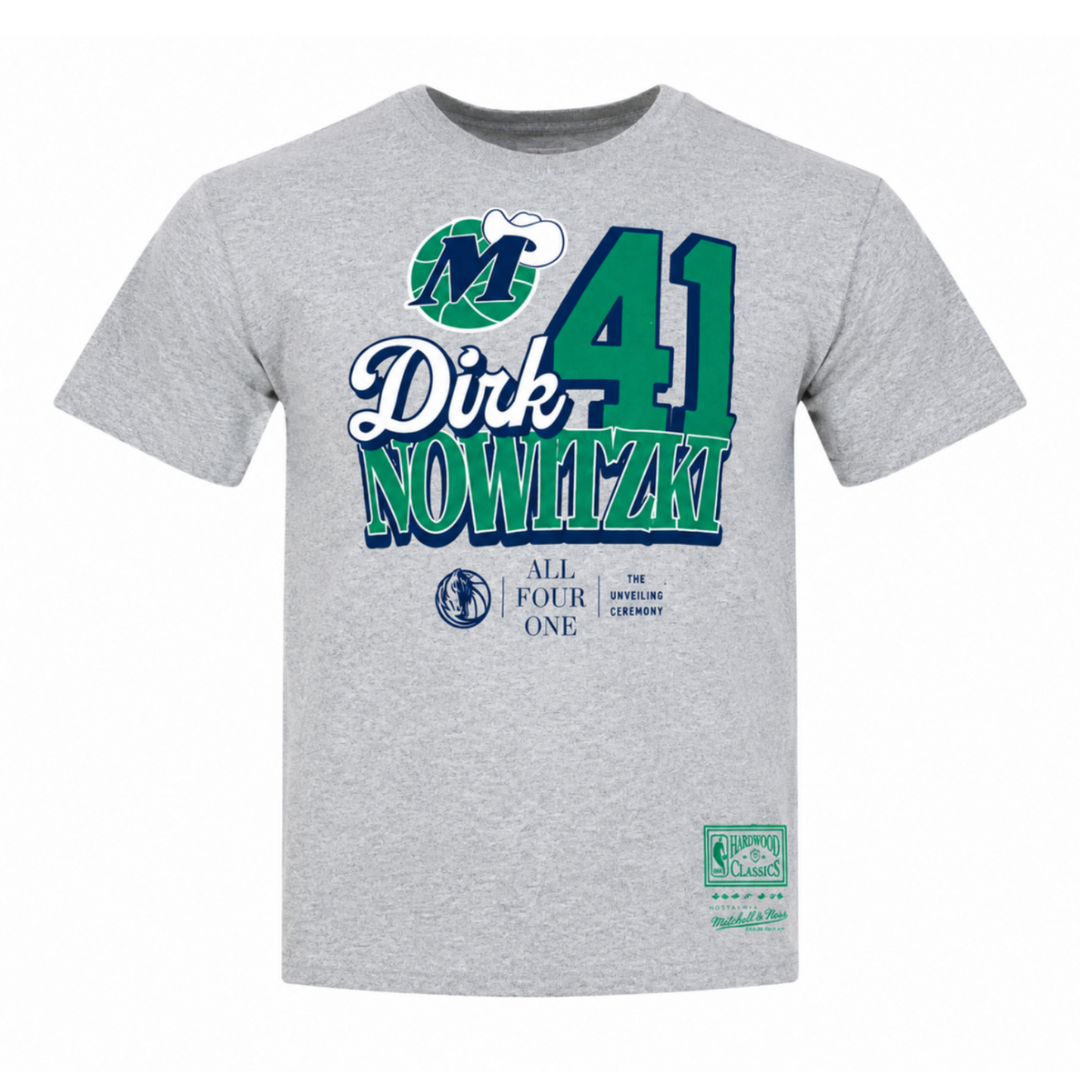 Dallas Mavericks Mitchell & Ness Kids Grey Nowitzki Hardwood Classic Tee