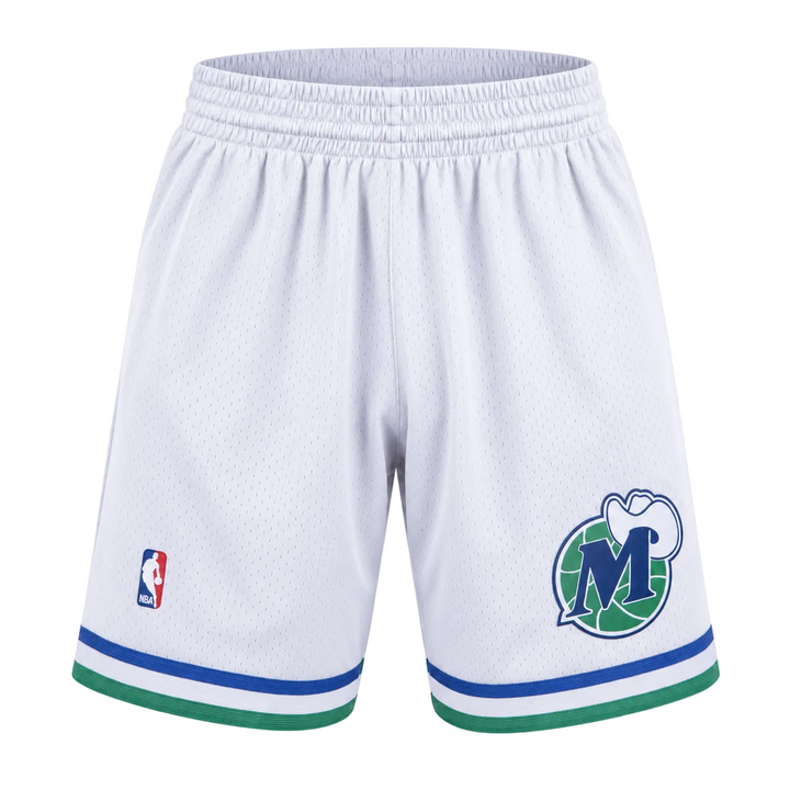 Dallas Mavericks Mitchell & Ness White M-Hat Swingman Shorts