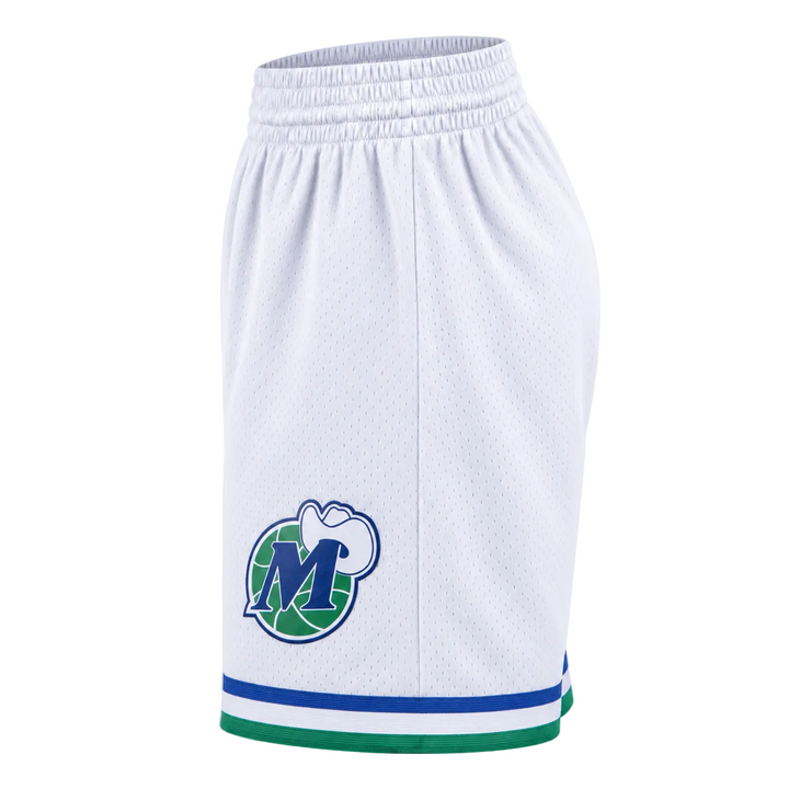 Dallas Mavericks Mitchell & Ness White M-Hat Swingman Shorts