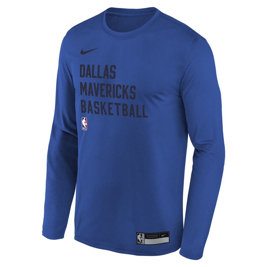 DALLAS MAVERICKS NIKE OUTERSTUFF YOUTH ROYAL BLUE PRACTICE LONG SLEEVE TEE