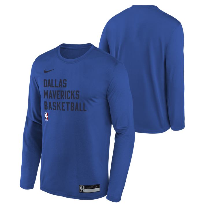 DALLAS MAVERICKS NIKE OUTERSTUFF YOUTH ROYAL BLUE PRACTICE LONG SLEEVE TEE