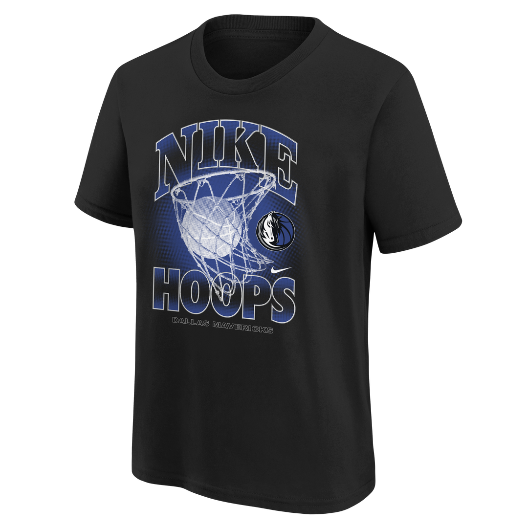 DALLAS MAVERICKS NIKE OUTERSTUFF YOUTH BLACK HOOPS SHORT SLEEVE TEE