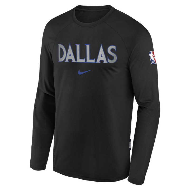 DALLAS MAVERICKS NIKE OUTER STUFF 2025-26 CITY EDITION YOUTH BLACK LONG SLEEVE WARM-UP TOP