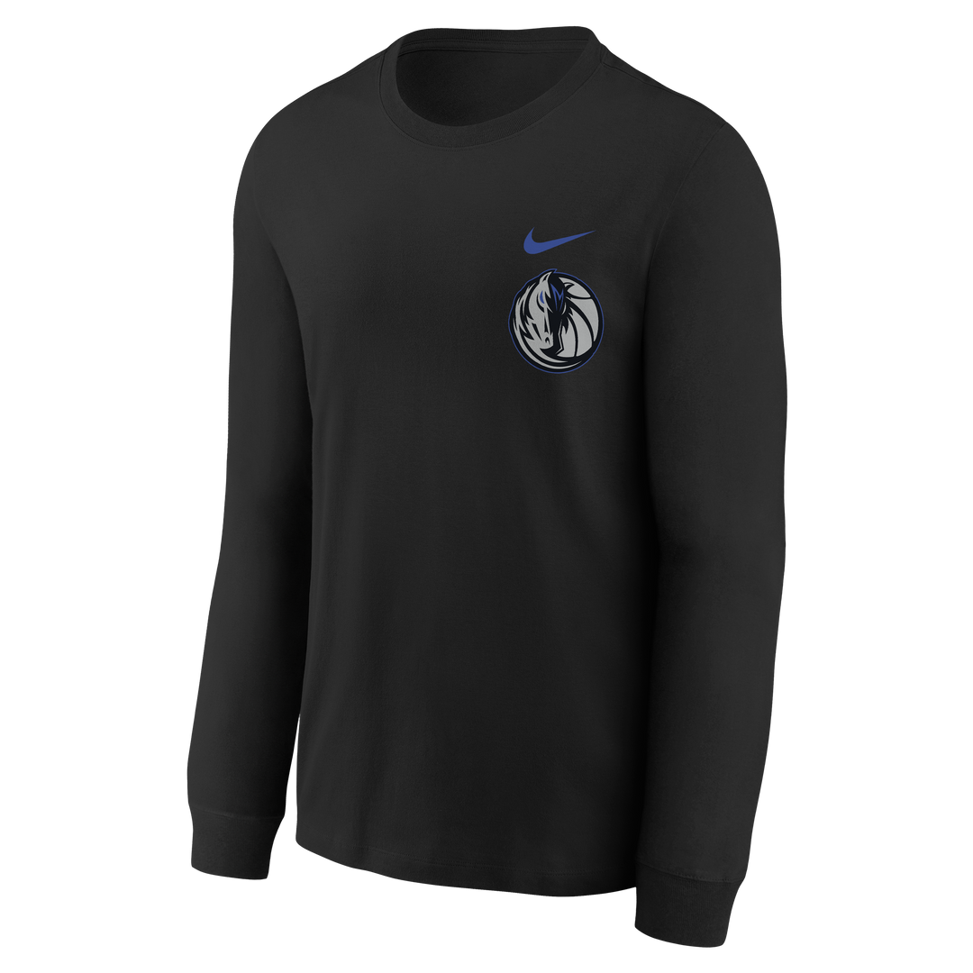 DALLAS MAVERICKS NIKE OUTERSTUFF 2025-26 CITY EDITION YOUTH BLACK ESSENTIAL LONG SLEEVE TEE