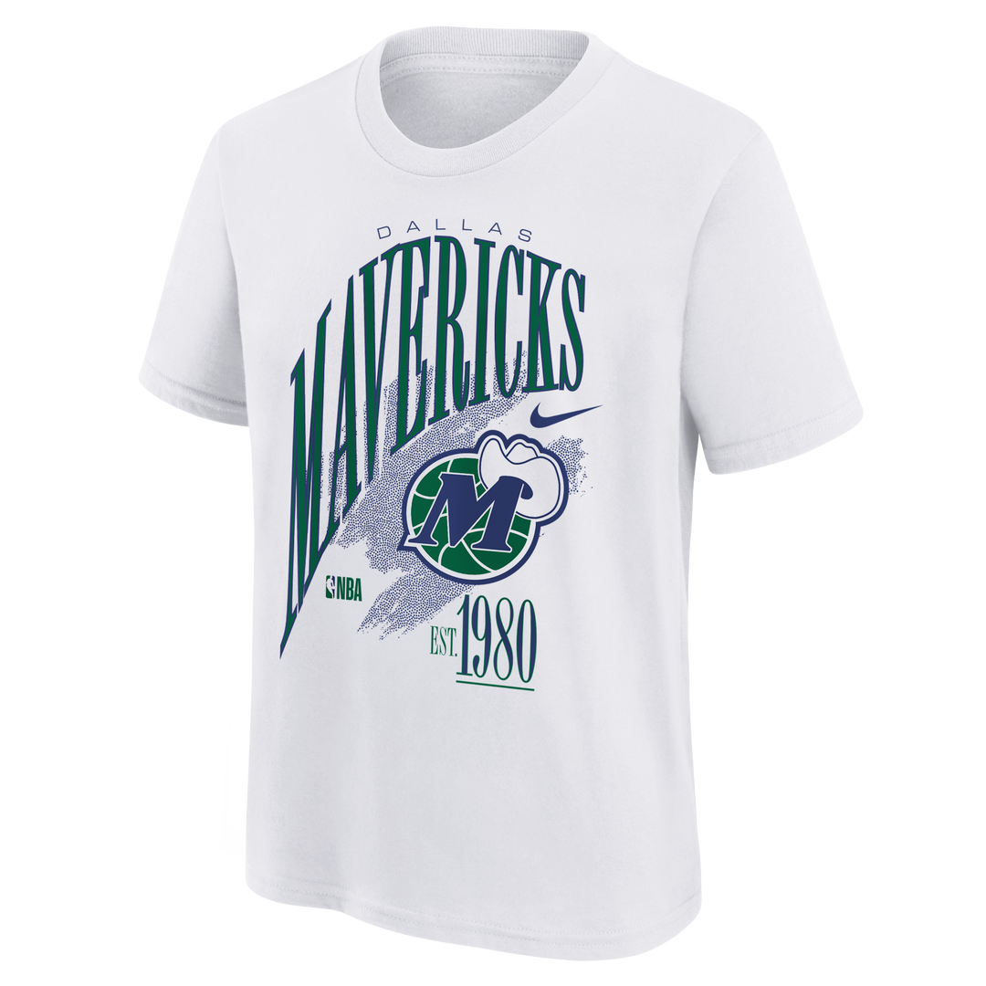 DALLAS MAVERICKS NIKE OUTERSTUFF HARDWOOD CLASSIC YOUTH WHITE SHORT SLEEVE TEE