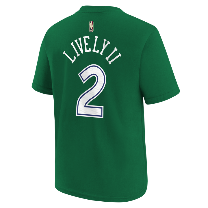 DALLAS MAVERICKS NIKE OUTERSTUFF HARDWOOD CLASSIC YOUTH DERECK LIVELY II NAME & NUMBER TEE