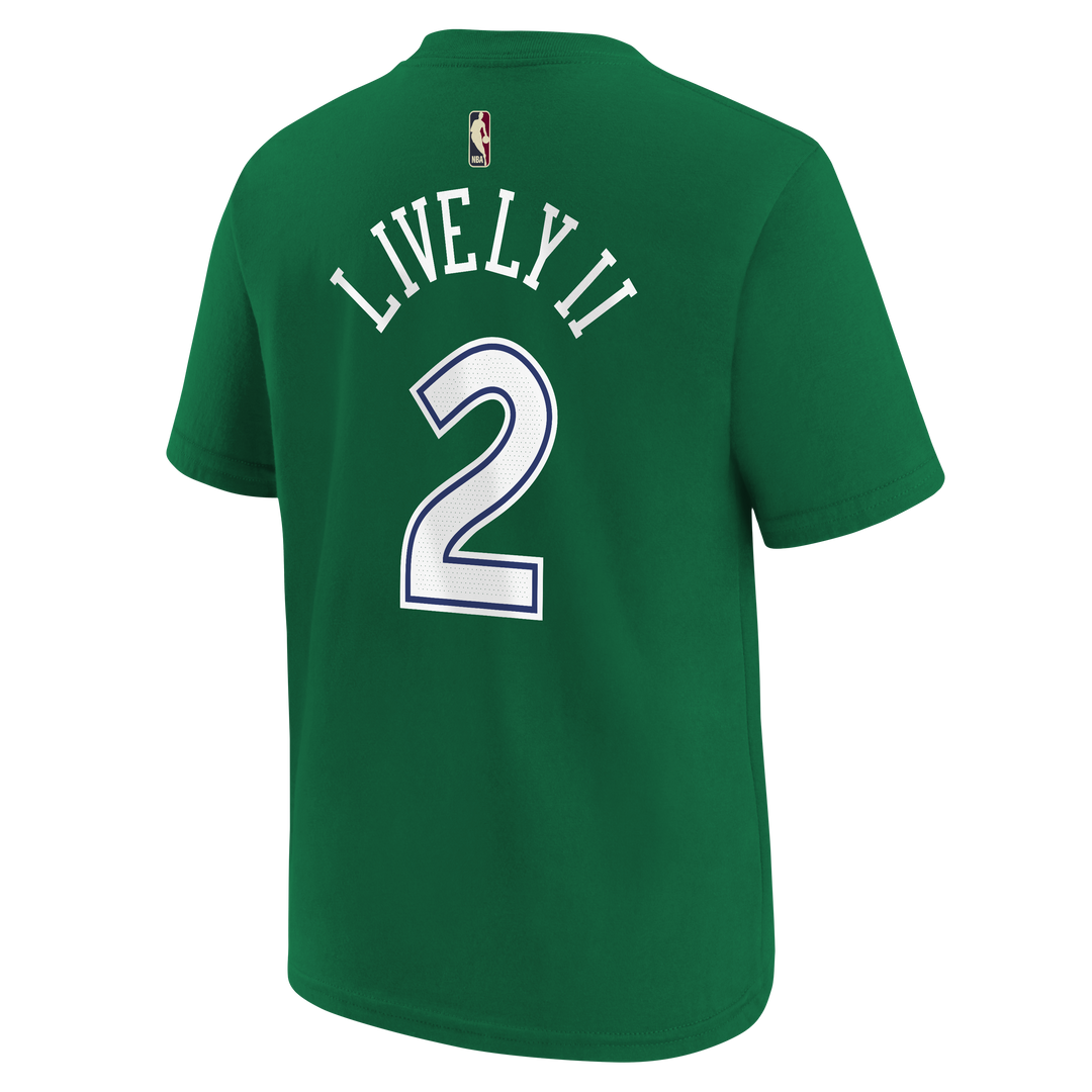 DALLAS MAVERICKS NIKE OUTERSTUFF HARDWOOD CLASSIC YOUTH DERECK LIVELY II NAME & NUMBER TEE