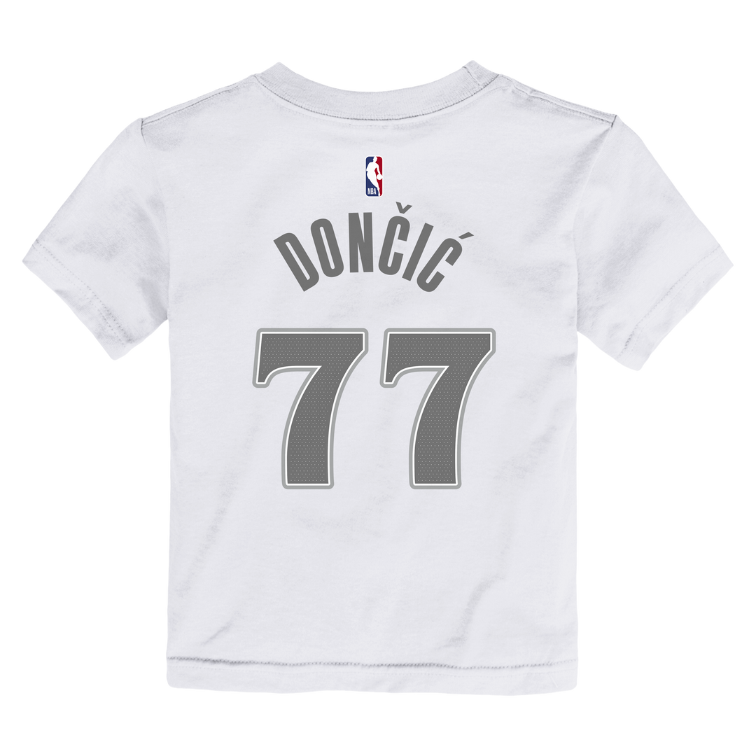 DALLAS MAVERICKS NIKE OUTERSTUFF CITY EDITION 2024-25 TODDLER LUKA DONČIĆ NAME & NUMBER WHITE TEE