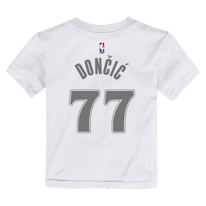 DALLAS MAVERICKS NIKE OUTERSTUFF CITY EDITION 2024-25 TODDLER LUKA DONČIĆ NAME & NUMBER WHITE TEE