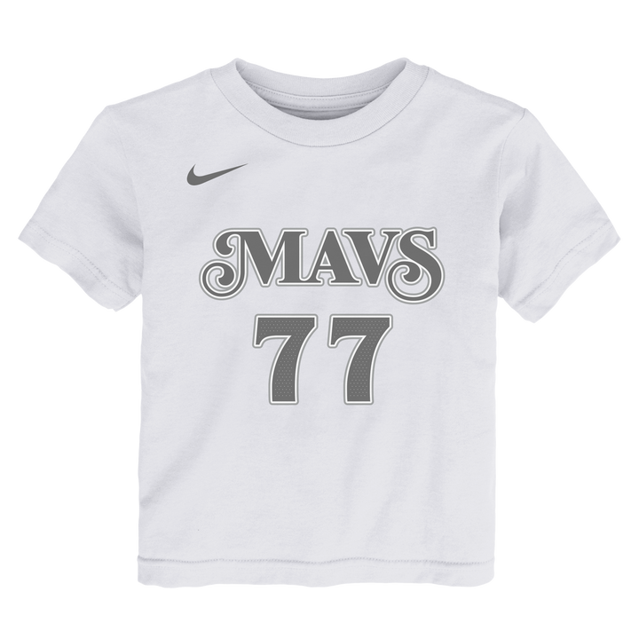 DALLAS MAVERICKS NIKE OUTERSTUFF CITY EDITION 2024-25 TODDLER LUKA DONČIĆ NAME & NUMBER WHITE TEE