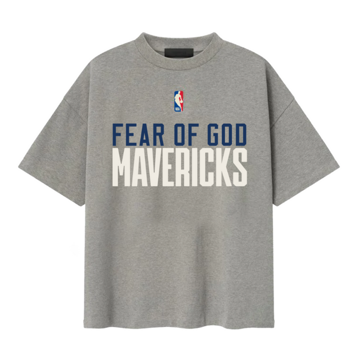 DALLAS MAVERICKS FEAR OF GOD DARK HEATHER ESSENTIALS SHORT SLEEVE TEE