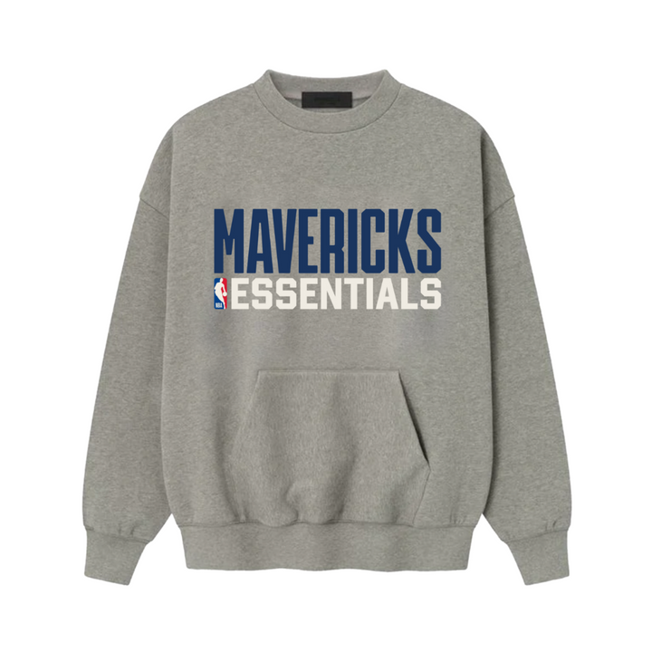 DALLAS MAVERICKS FEAR OF GOD DARK HEATHER ESSENTIALS CREWNECK