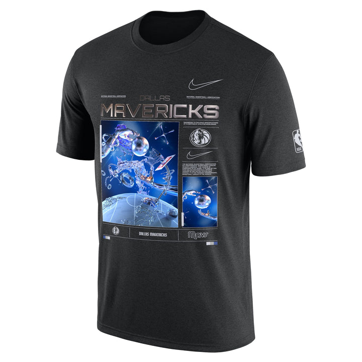 DALLAS MAVERICKS NIKE BLACK BASKETBALL GRAPHIC SHORT SLEEVE TEE