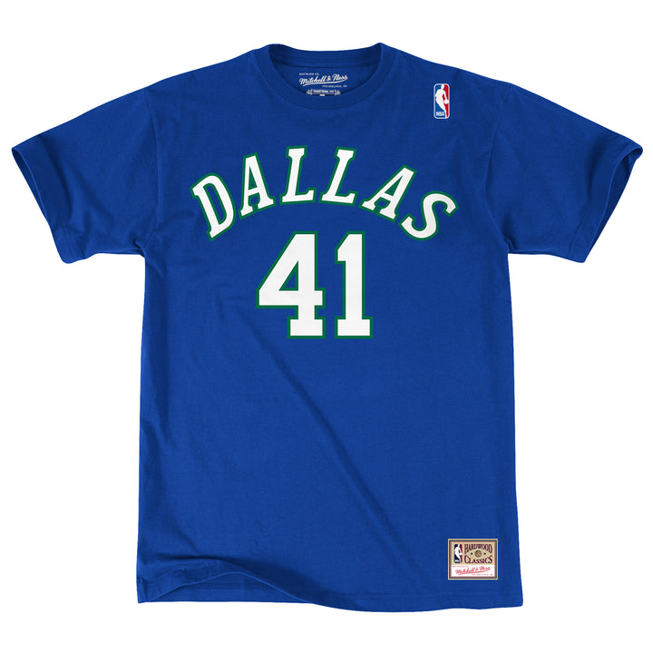 DALLAS MAVERICKS MITCHELL & NESS DIRK NOWITZKI 92 NAME & NUMBER TEE