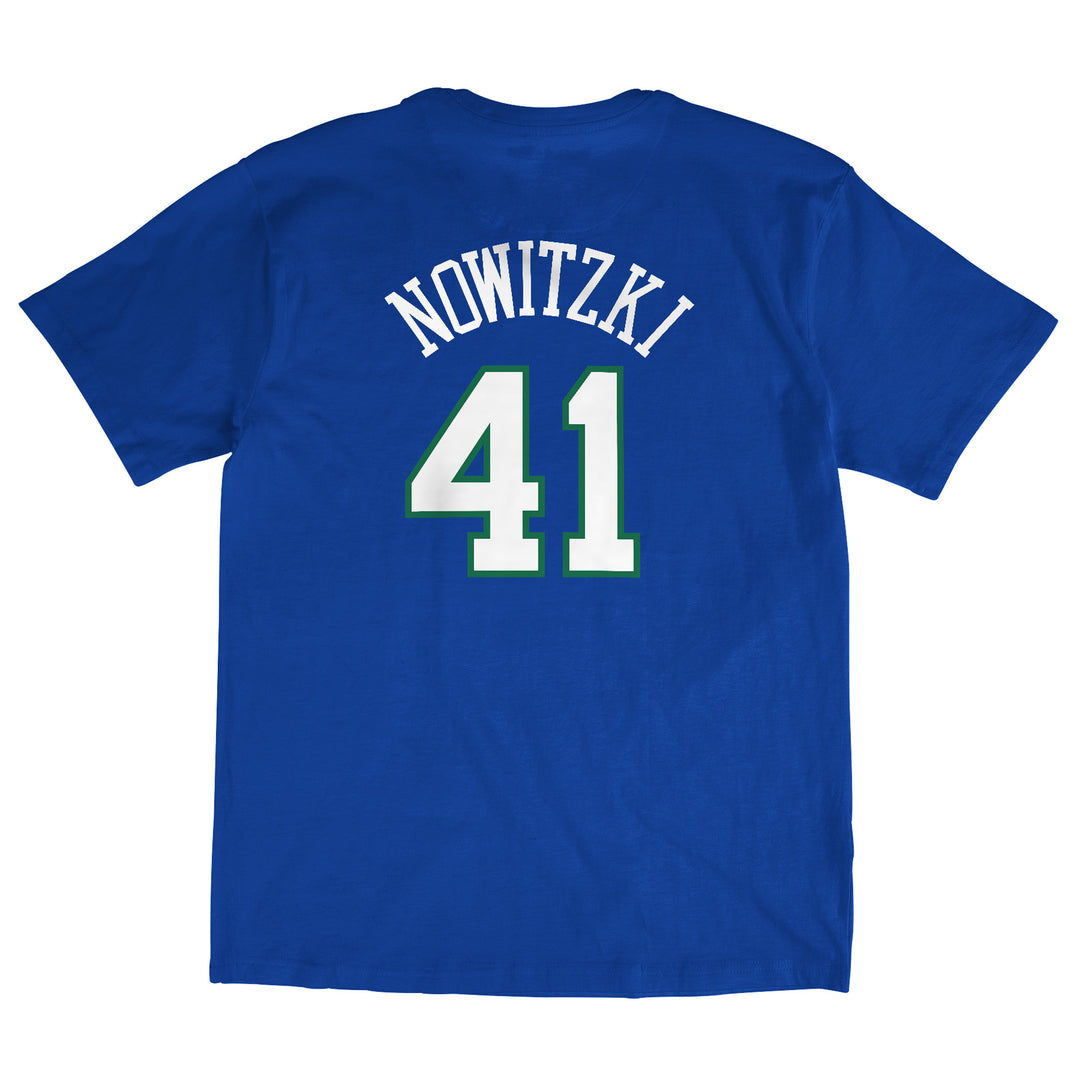 DALLAS MAVERICKS MITCHELL & NESS DIRK NOWITZKI 92 NAME & NUMBER TEE