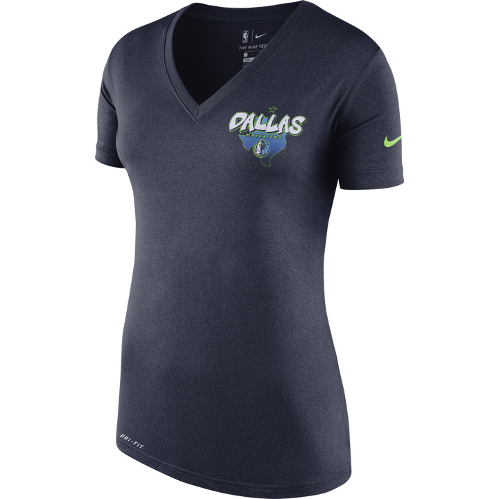 DALLAS MAVERICKS WOMEN'S CITY EDITION 19-20 TEXAS NAVY V-NECK TEE