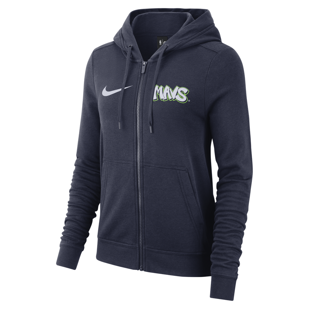 DALLAS MAVERICKS WOMEN S CITY EDITION WORDMARK NAVY ZIP UP HOODIE Mavs Shop