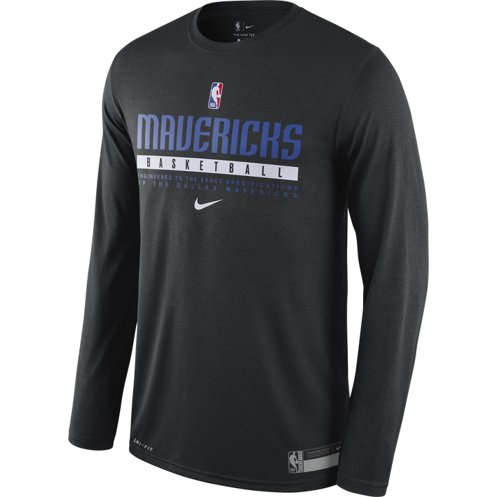 DALLAS MAVERICKS NIKE 20-21 BLACK PRACTICE LONG SLEEVE TEE