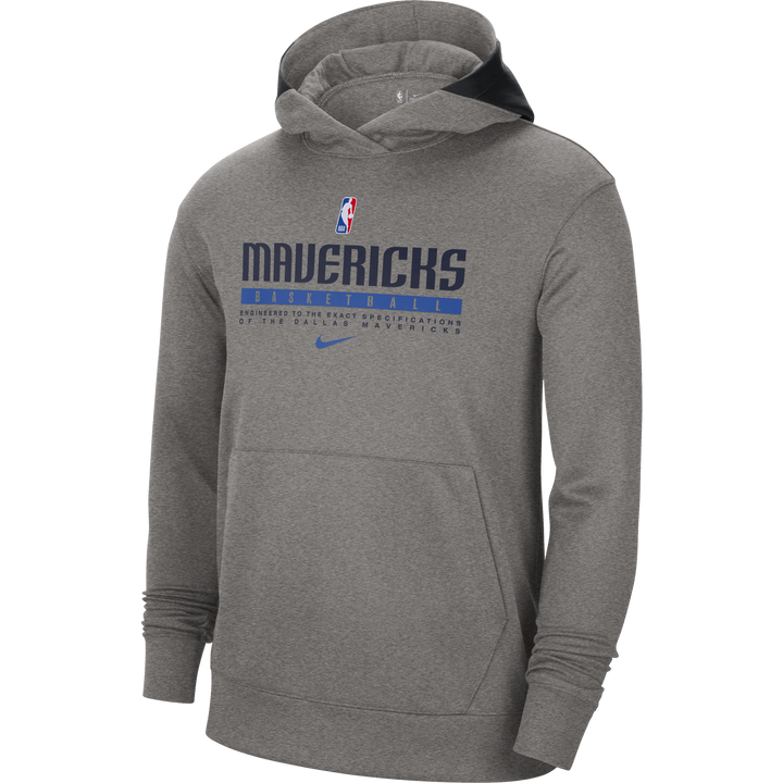 DALLAS MAVERICKS NIKE GRAY SPOTLIGHT PRACTICE HOODIE