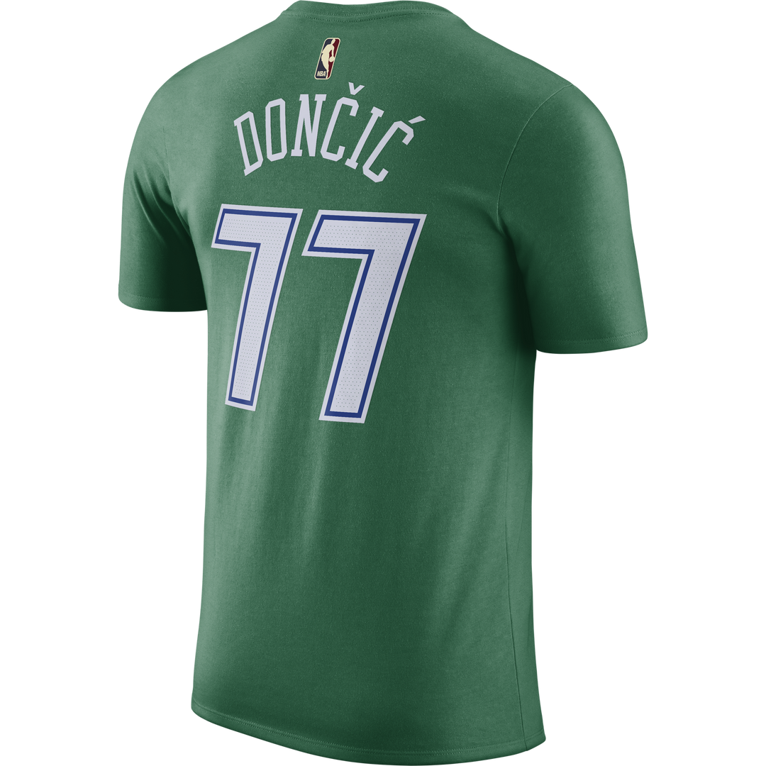DALLAS MAVERICKS NIKE LUKA DON I HARDWOOD CLASSIC NAME NUMBER TEE Mavs Shop