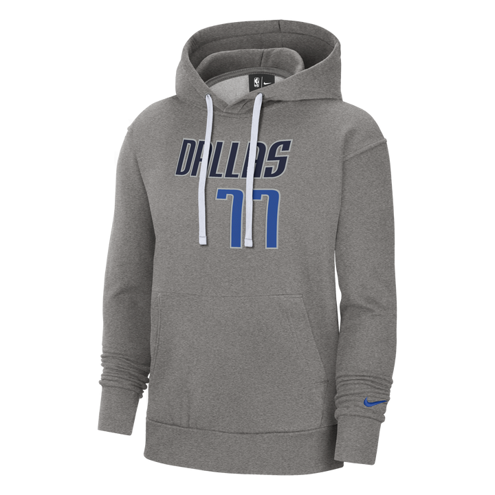 DALLAS MAVERICKS NIKE LUKA DONČIĆ GRAY NAME & NUMBER HOODIE