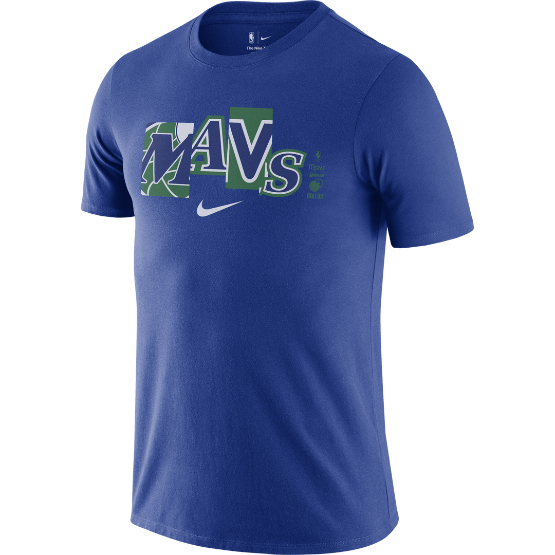 DALLAS MAVERICKS NIKE CITY EDITION MAVS WORDMARK ROYAL TEE Mavs Shop