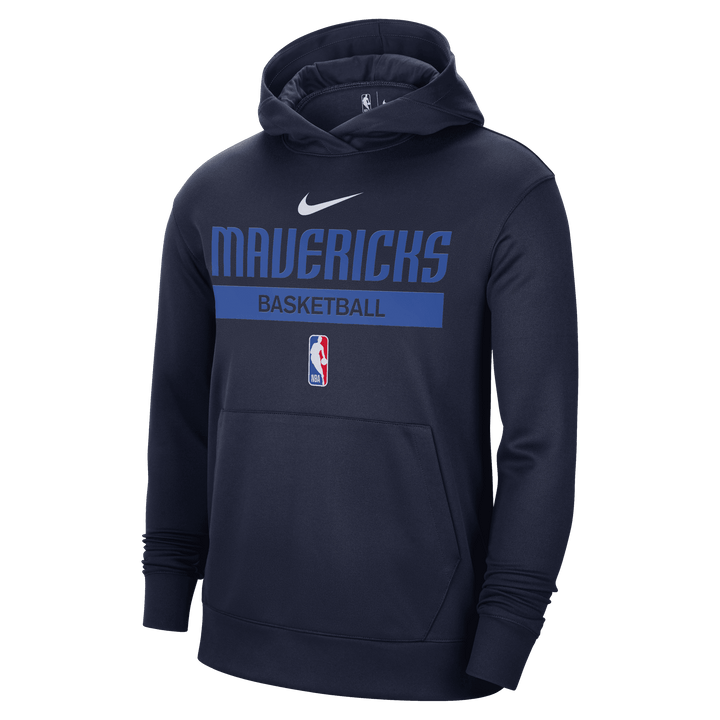 DALLAS MAVERICKS NIKE PRACTICE SPOTLIGHT NAVY PULLOVER HOODIE