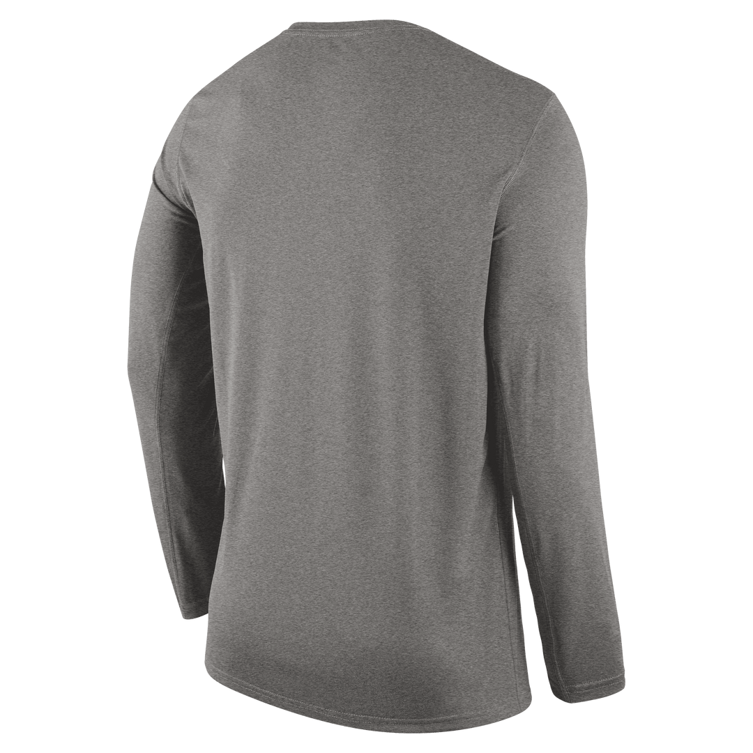 DALLAS MAVERICKS NIKE GREY PRACTICE LONG SLEEVE TEE