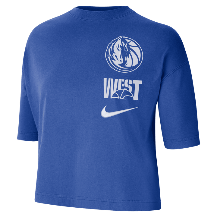 DALLAS MAVERICKS NIKE WOMENS COURTSIDE BOXY CROPPED TEE